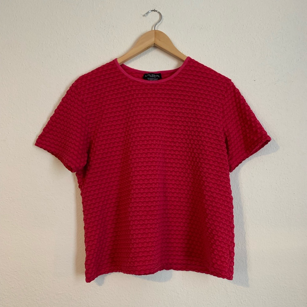 Pink textured Stretchy Tee Shirt Size XL